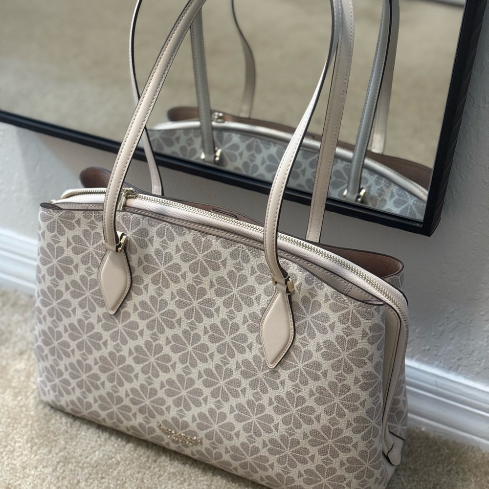 Kate Spade Elegant Cream Floral Tote Bag